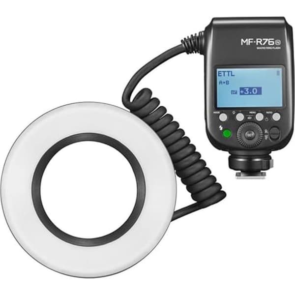 Videolampa makro - GODOX - MF-R76N - Svart färg - Idealisk för makrofotografi