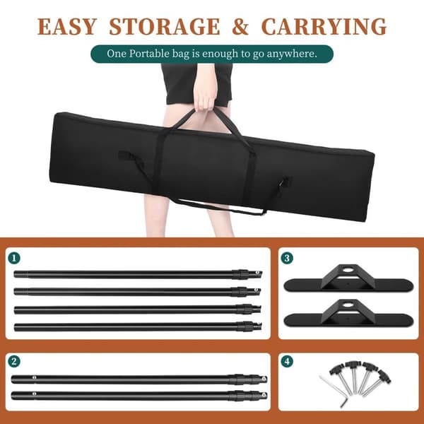 Baggrundsstativ, Justerbar Størrelse, Robust og Holdbar,2,7x3,4 m