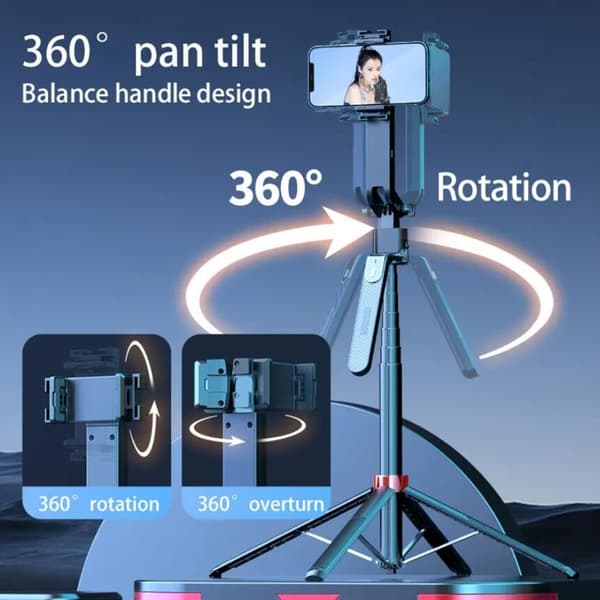 Selfiestick med Intelligent Ansiktsspårning och AI Gesterstyrning inkl. ljus