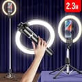 Miniatyrbild 8 av 10: LED-ringlampa med stativ och fjärrkontroll
