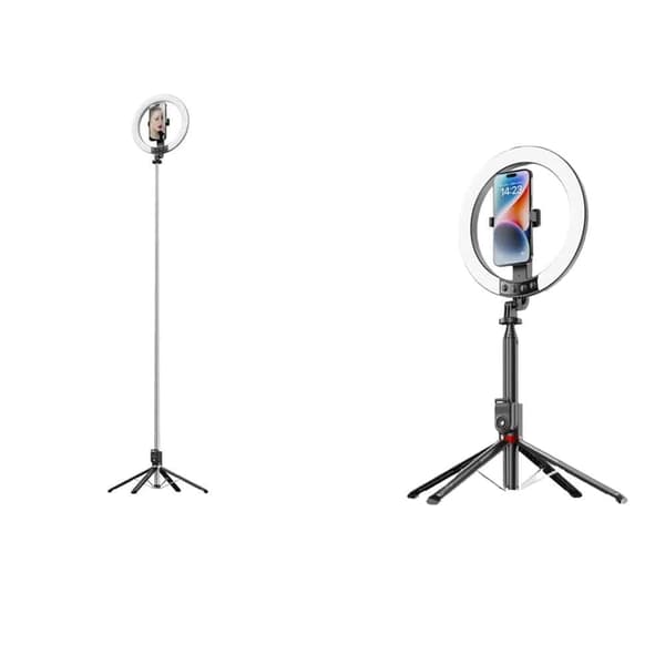 LED-ringlampa med stativ och fjärrkontroll