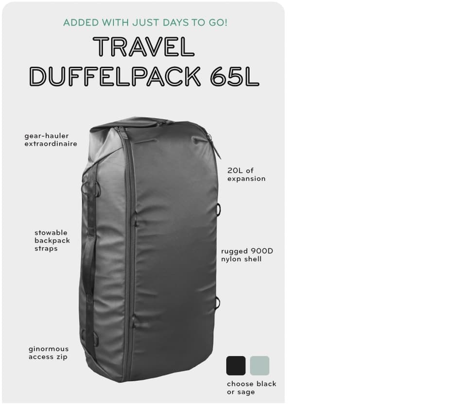 Peak Design Travel Duffelpack 65L (Black)