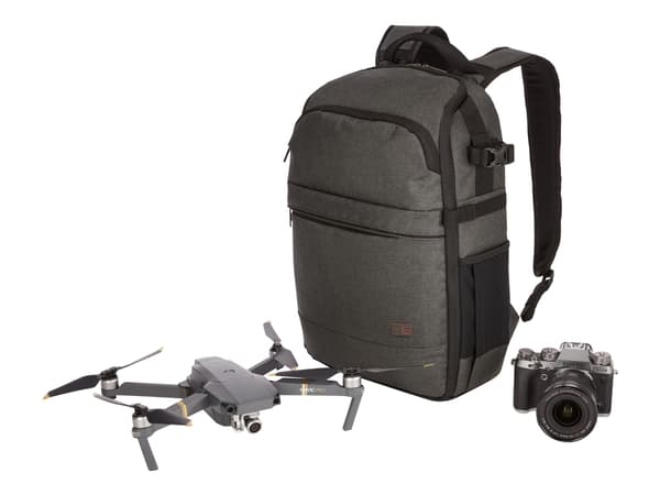Case Logic Era - Ryggsekk for kamera / drone - polyester, melangestoff - grå, svart - 13"