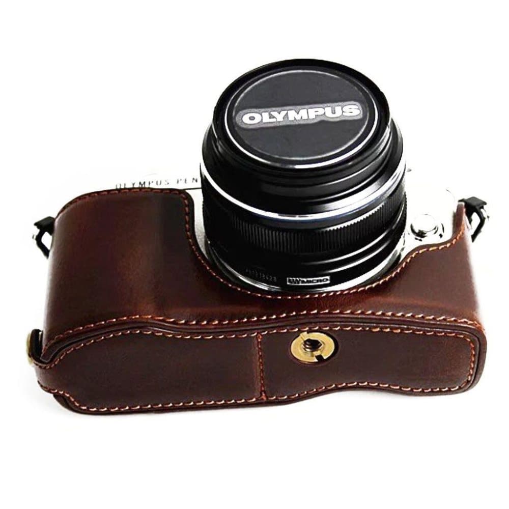 Olympus PEN E-PL9 halvt kamera beskyttelsesetui i kunstlæder