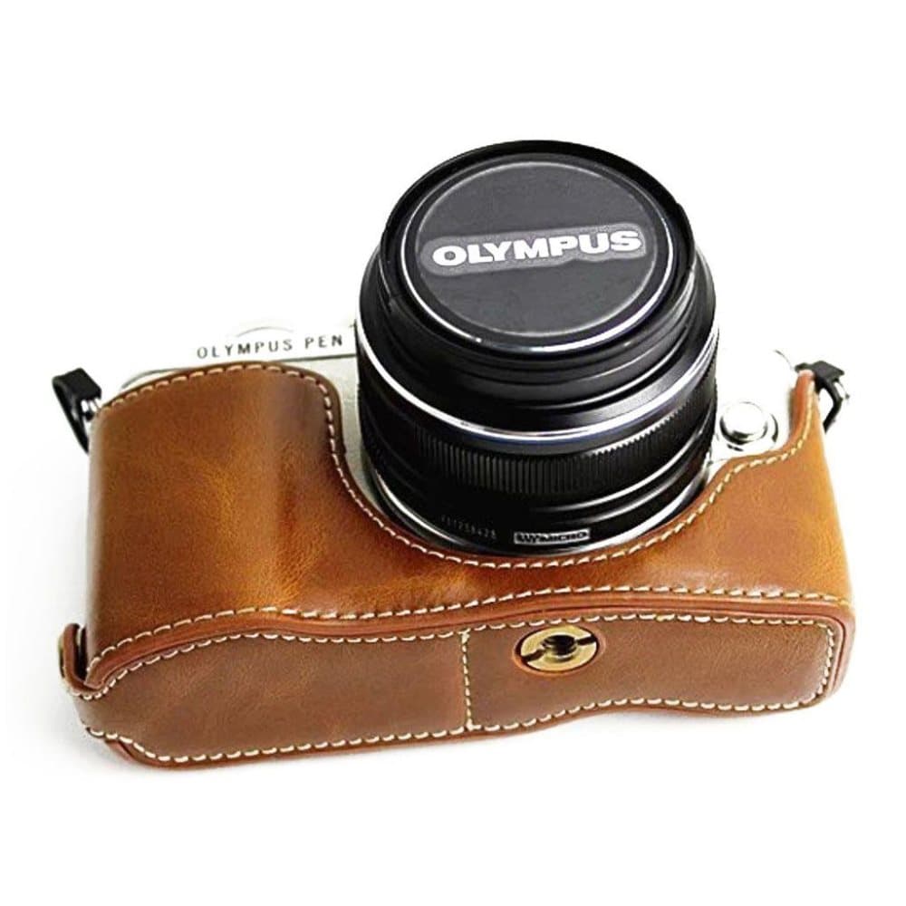 Olympus PEN E-PL9 halvt kamera beskyttelsesetui i kunstlæder