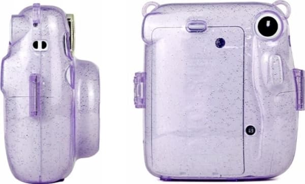 LoveInstant Pussi Kotelo Pussi Fujifilm Instax Mini 11 violetti Glitter läpinäkyvä läpinäkyvästä