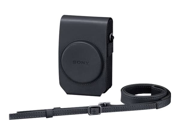 Sony LCS-RXG - Fodral för kamera - läder - svart - för Cyber-shot DSC-HX80, DSC-HX90, DSC-HX90V, DSC-RX100, DSC-WX500, DSC-WX700