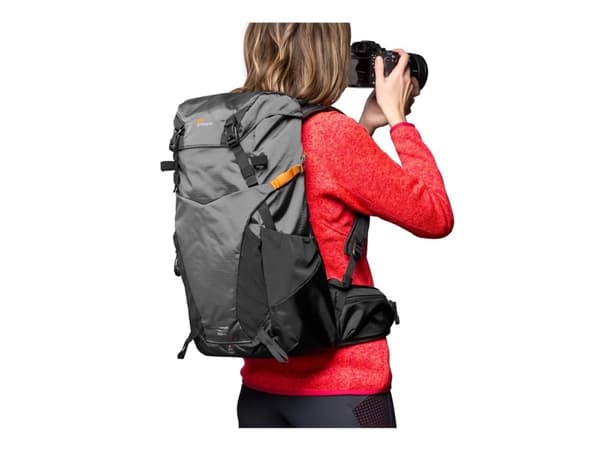 Lowepro Photo Sport BP 24L AW III (GY) - Ryggsäck small/medium för digitalkamera med objektiv - robust - utomhus - 100 x 300D nylon, polyester - grå