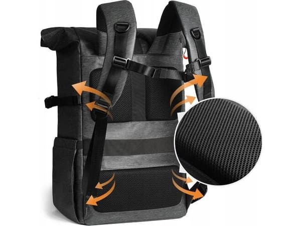 Kf fotoryggsäck för kamera / Roll Top / Kf 13.096v1