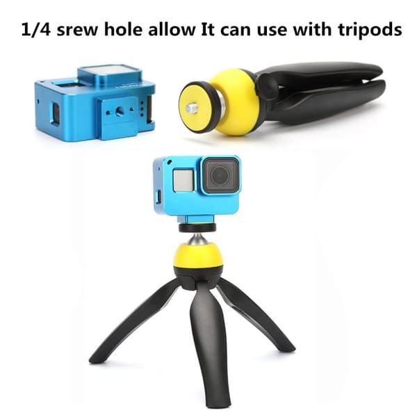 Beskyttelseshus af aluminiumslegering med bagdæksel til Gopro Hero 5 Ny