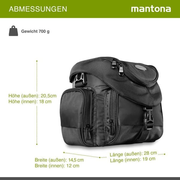 Kameraväska - Mantona - Premium - Svart - 2 fack - Axelrem