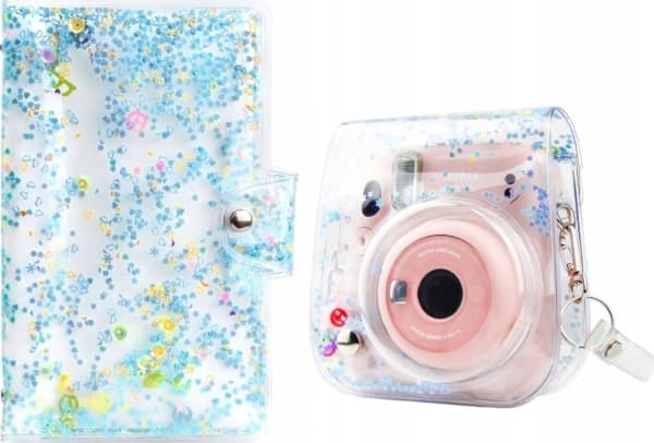 LoveInstant Etui Fodral För Fuji Fujifilm Instax Mini 11 + Album / Paljetter Blå