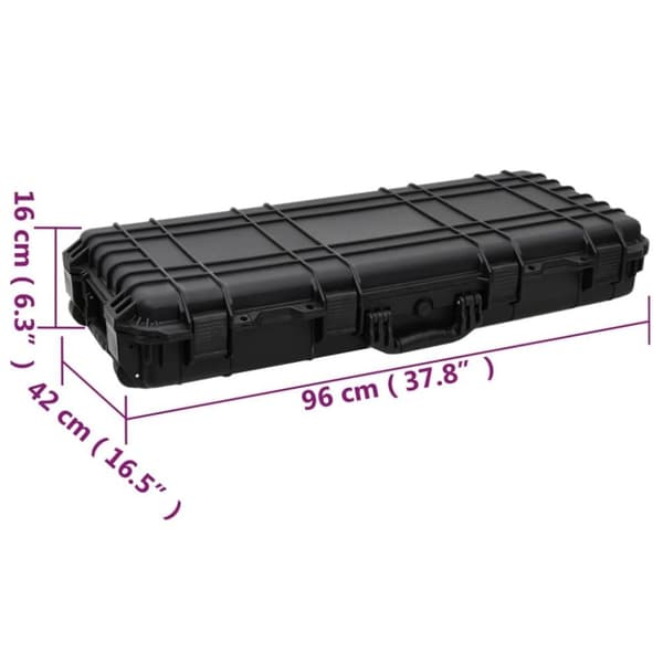vidaXL flightcase med hjul 96x42x16 cm PP sort