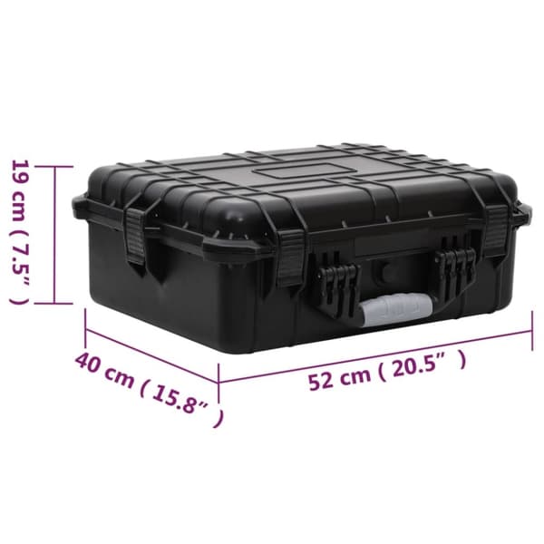 vidaXL transportabel flightcase 52x40x19 cm PP sort