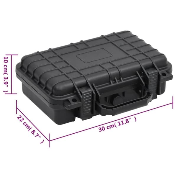vidaXL transportabel flightcase 30x22x10 cm PP sort