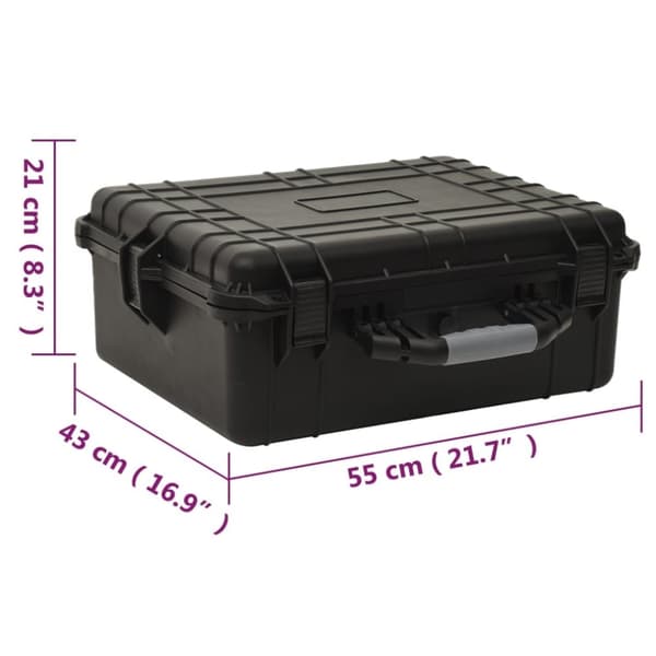 vidaXL transportabel flightcase 55x43x21 cm PP sort