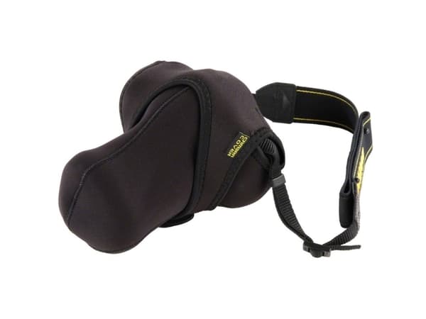 Walimex Protection Cover M - Beskyttelsesboks for kamera med zoomlinse - neopren - svart/grå