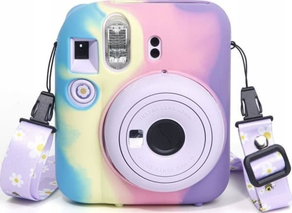 Pokrowiec LoveInstant Futerał Etui Pokrowiec Case Do Fujifilm Fuji Instax Mini 12 / Silikonowy / Tęcza