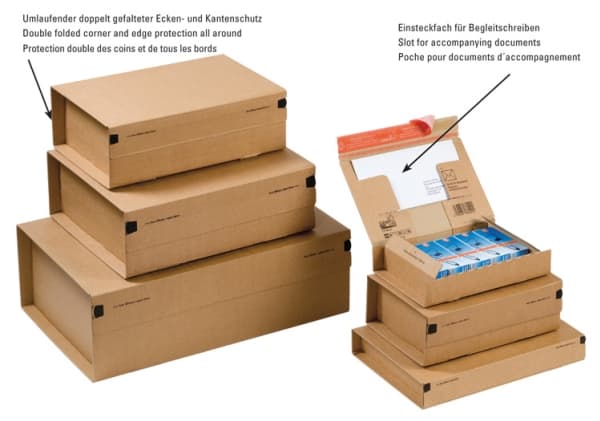 ColomPac Paket-Versandkarton "POST", Gr??e: SM, braun Innenma?e: (B)215 x (T)155 x (H)43 mm (CP 066.02)
