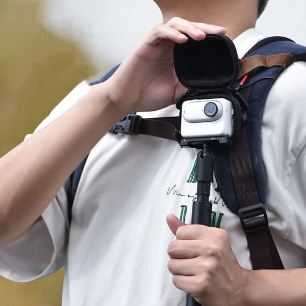 INF PU anti-ridse opbevaringstaske til Insta360 GO 3 Sort