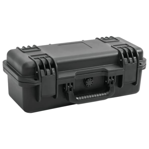 vidaXL Bærbar flykasse svart 46,5x21,5x17,5 cm PP