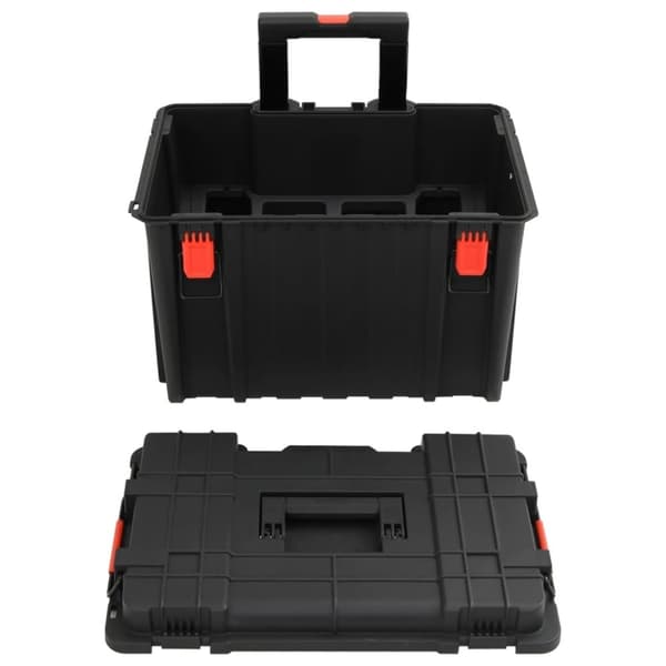 vidaXL Bærbar flykasse svart 56,5x45,5x48 cm PP