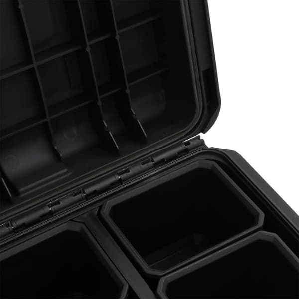 vidaXL Bærbar flykasse svart 56,5x34x16 cm PP