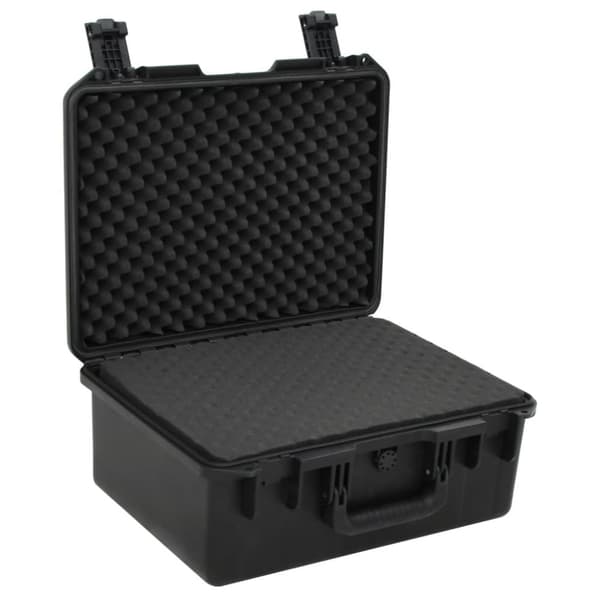 vidaXL Bærbar flykasse svart 49x38x23 cm PP
