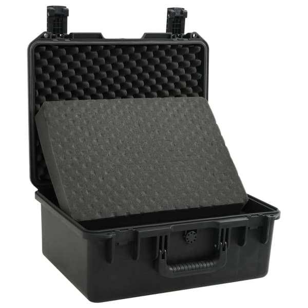 vidaXL Bærbar flykasse svart 49x38x23 cm PP