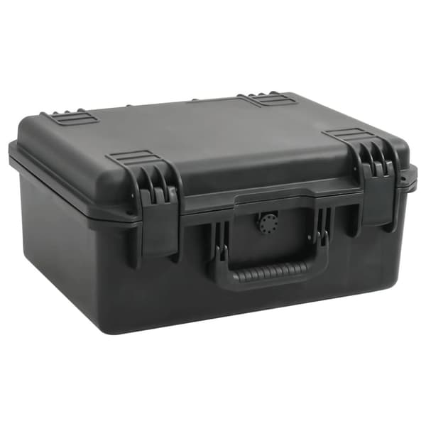 vidaXL Bærbar flykasse svart 49x38x23 cm PP