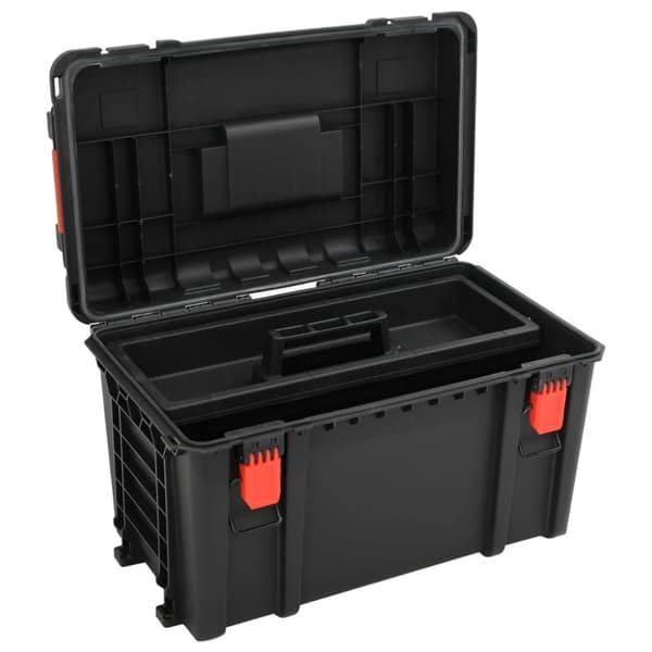 vidaXL Bærbar flykasse svart 57x35x32,5 cm PP