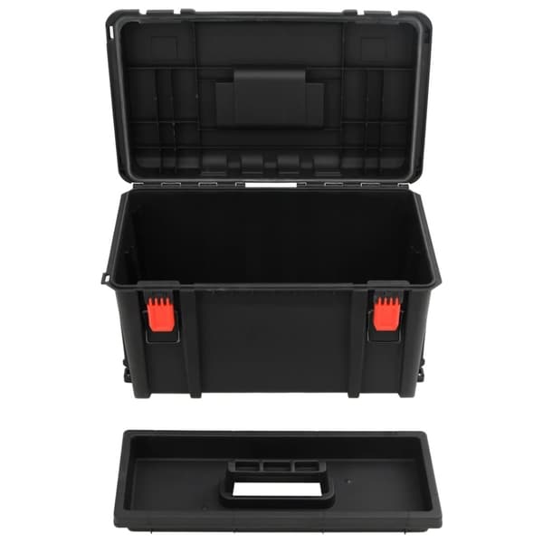vidaXL Bærbar flykasse svart 57x35x32,5 cm PP