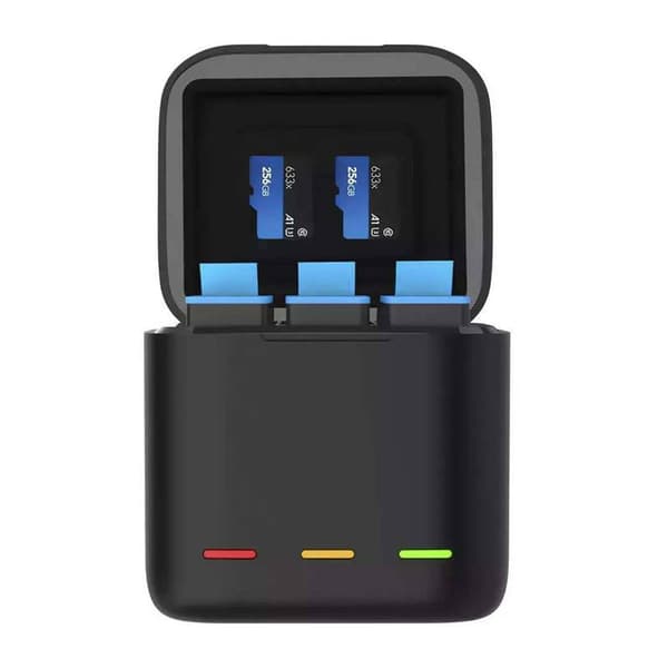 Telesin 3-slot opladerboks til GoPro Hero 9 / Hero 10 / Hero 11 / Hero 12 + 2 batterier (GP-BNC-901)