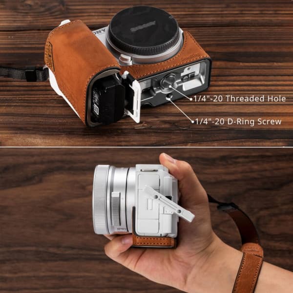 SmallRig 4777 læder halvcover til Sony ZV-E10 II, brun