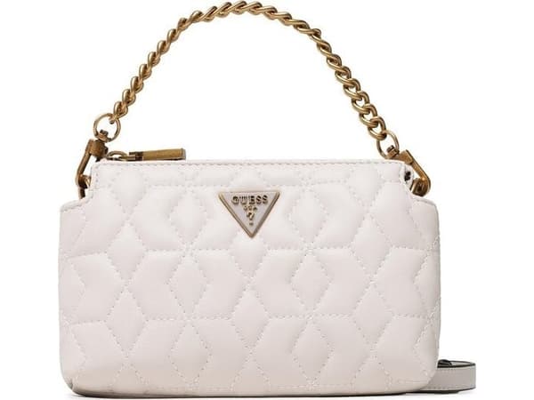 Guess, Elenia, Mini, Textil Crossbody Bag, Stone, QB867772, Dam Dam