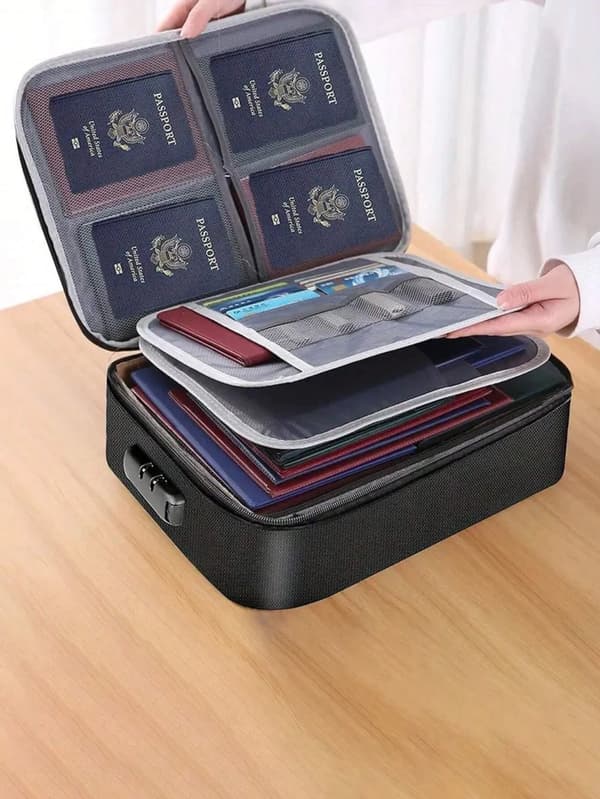 Multi-lags dokumenttaske, holdbar nylonkonstruktion, rigelig opbevaringsplads,one-size