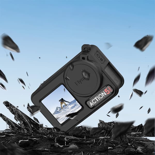 INF Silikonecover Objektivdæksel til DJI Osmo Action 5 Pro Sort