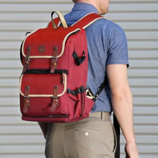 Ryggsäck - GOgroove - Digitalkamera - Tabletfack - Röd - Ergonomisk