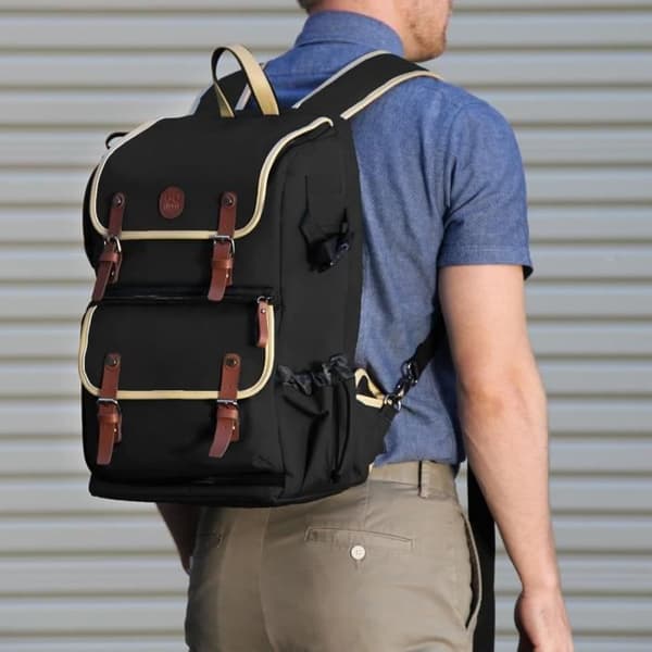 Sac de kamerorucksack - GOgroove - Svart - Tabletutrymme - Vattentät fodral - Ergonomisk
