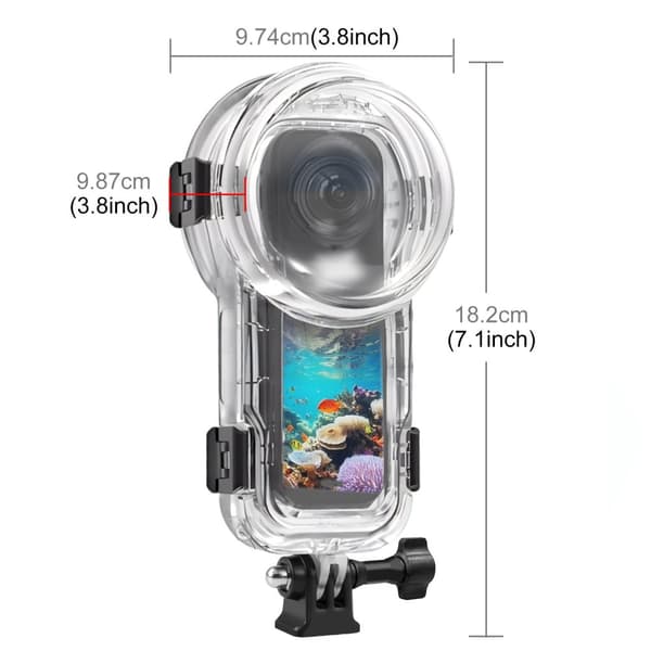 INF Transparent vandtæt etui til Insta360 X5 panoramisk kamera