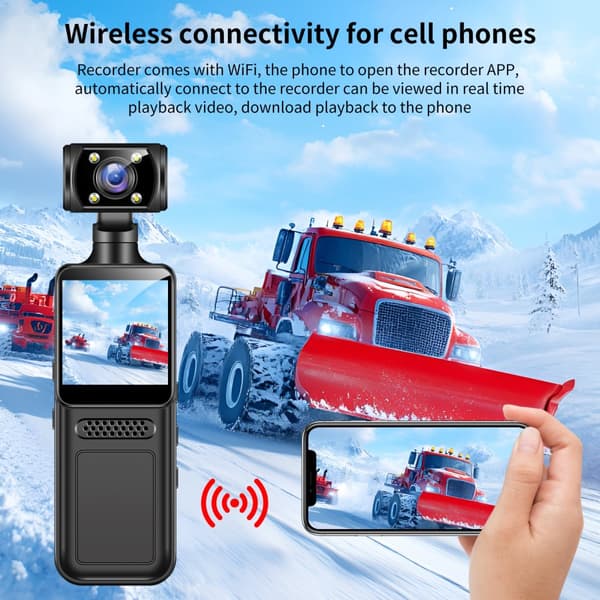 INF Högupplöst Clip-On Kroppskamera M12+ med WiFi