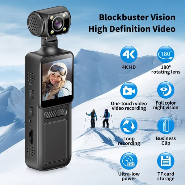 INF Högupplöst Clip-On Kroppskamera M12+ med WiFi