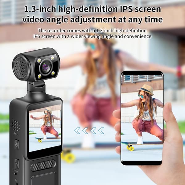 INF Högupplöst Clip-On Kroppskamera M12+ med WiFi