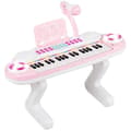 Miniatyrbillede 1 af 8: Børns Elektronisk Keyboard, 37 Tangenter med Mikrofon og Rytme Lys, 48x20x38 cm, Lyserød