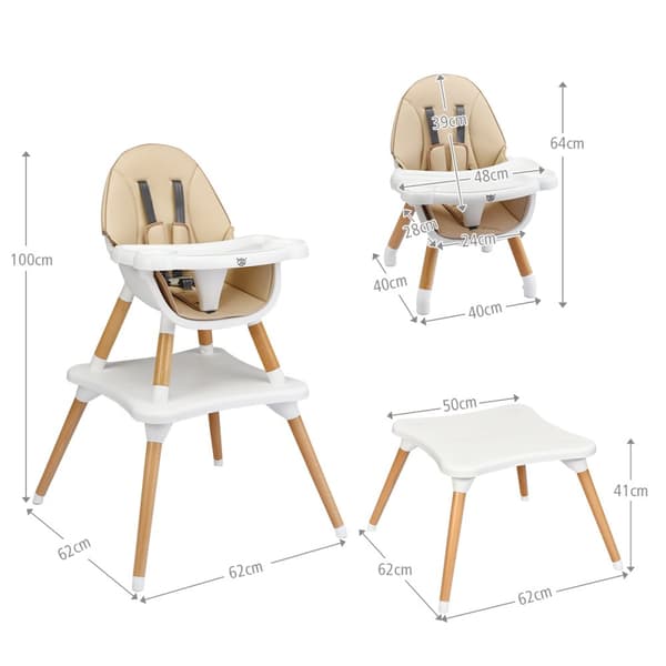 Højstol, 62,5x62,5x100 cm, Beige
