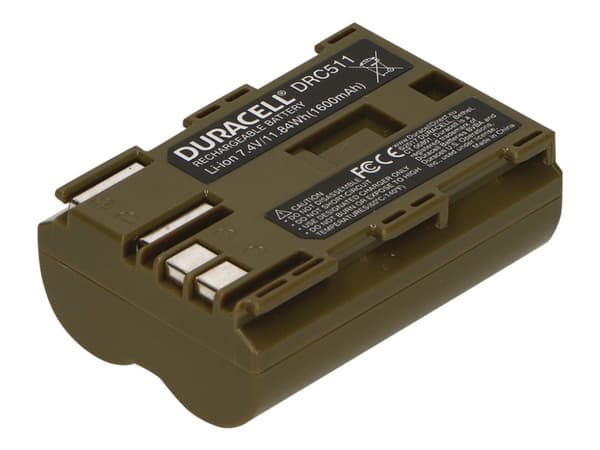 Duracell DRC511 - Batteri - Li-Ion - 1400 mAh - Svart - for Canon MV300, ZR10, ZR20, ZR25, ZR30, ZR40, ZR45, ZR50, ZR60, ZR65, ZR70, ZR80, ZR85,