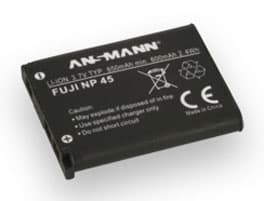 ANSMANN A-Fuji NP 45 - Batteri - Li-Ion - 650 mAh - for Fujifilm FinePix JV500, JX580, JX680, JZ200, JZ250, T410, T500, T550, XP60; Instax Mini 90