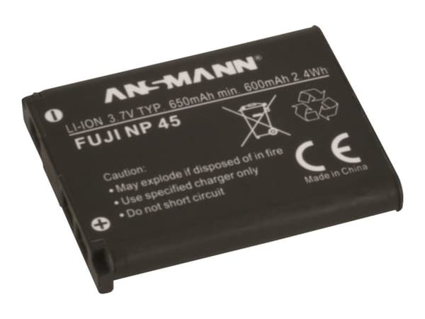 ANSMANN A-Fuji NP 45 - Batteri - Li-Ion - 650 mAh - för Fujifilm FinePix JV500, JX580, JX680, JZ200, JZ250, T410, T500, T550, XP60; Instax Mini 90