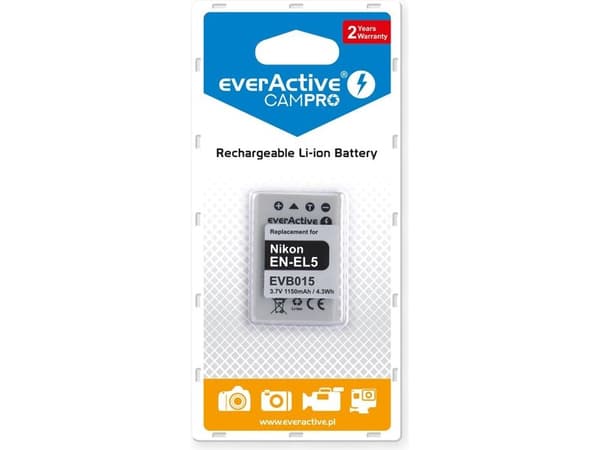 Everactive EVB015, Nikon, 1150 mAh, 3,7 V, Lithium-Ion (Li-Ion)