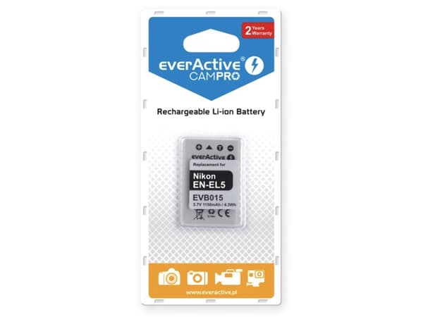 Everactive EVB015, Nikon, 1150 mAh, 3,7 V, Lithium-Ion (Li-Ion)